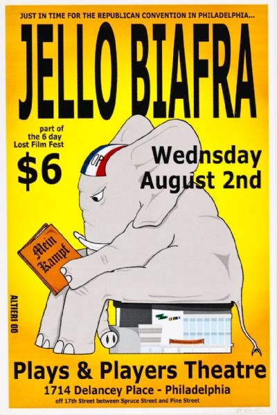 Jello Biafra at Plays & Players Theatre Original Poster Signed by Artist